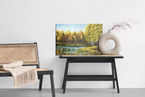Leinwandbild Landschaft Mit Einem See