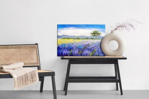 Leinwandbild Lavendelfeldmalerei