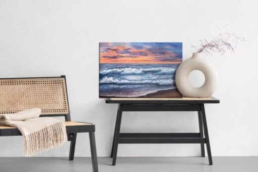 Leinwandbild Meereslandschaft Und Sonnenuntergang