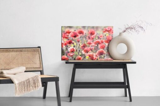 Leinwandbild Mohnblumen In Der Sonne