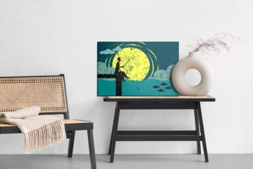 Leinwandbild Nachtangeln