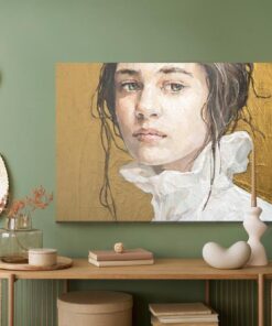 Leinwandbild Oil Painting. Portrait Of A Girl