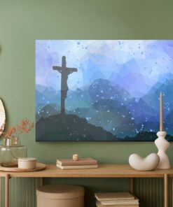 Leinwandbild Osterszene Mit Einem Kreuz