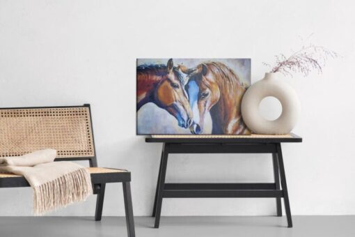 Leinwandbild Pferde In Aquarell