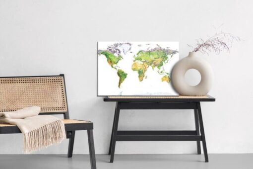 Leinwandbild Physische Karte Der Welt