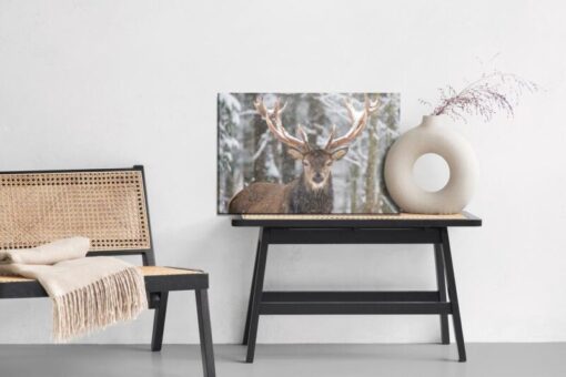 Leinwandbild Rehe Im Winterwald