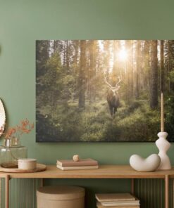 Leinwandbild Rehe Und Die Strahlen Der Sonne