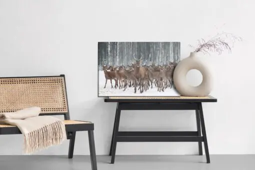Leinwandbild Rehe Unter Den Hirschen