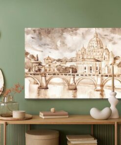 Leinwandbild Rom Gemalt Mit Aquarell