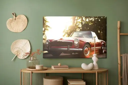Leinwandbild Rotes Retro-Auto