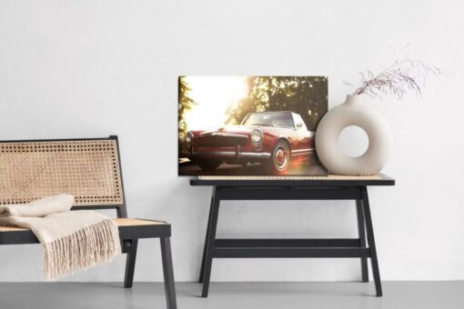 Leinwandbild Rotes Retro-Auto