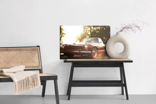 Leinwandbild Rotes Retro-Auto