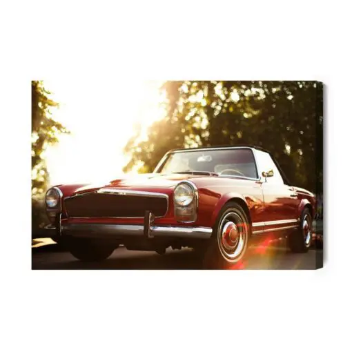 Leinwandbild Rotes Retro-Auto
