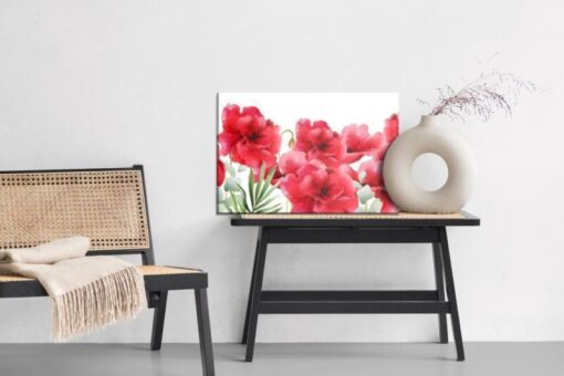 Leinwandbild Schöne Mohnblumen Im Retro Stil