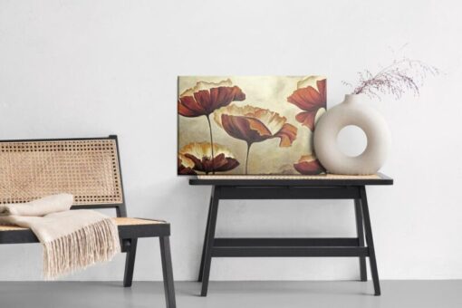 Leinwandbild Schöne Mohnblumen Vintage