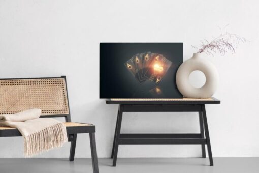 Leinwandbild Schwarze Pokerspielkarten