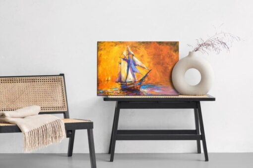 Leinwandbild Segelboot Im Meer