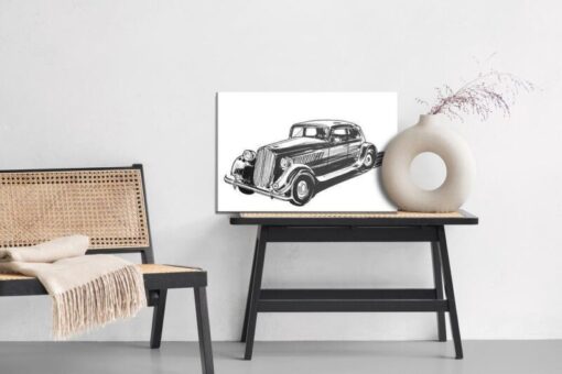 Leinwandbild Skizziertes Auto
