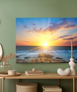 Leinwandbild Sonnenaufgang Am Meer