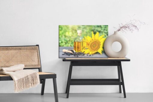 Leinwandbild Sonnenblume Mit Kernen Und Öl