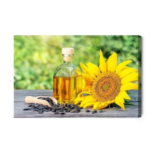 Leinwandbild Sonnenblume Mit Kernen Und Öl