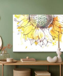 Leinwandbild Sonnenblume Mit Null-Eins-Code