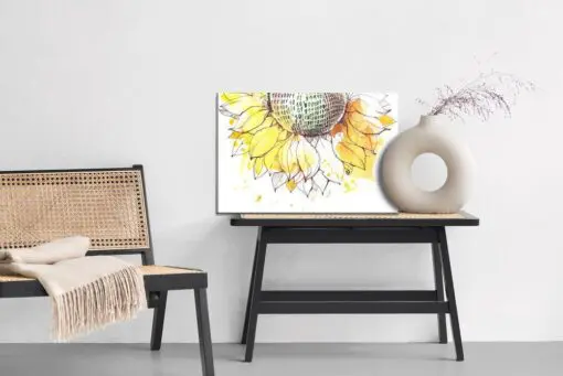 Leinwandbild Sonnenblume Mit Null-Eins-Code