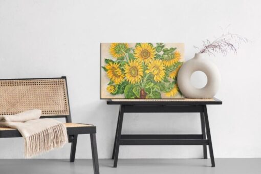Leinwandbild Sonnenblumen In Einer Vase