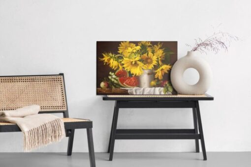 Leinwandbild Sonnenblumen Mit Früchten