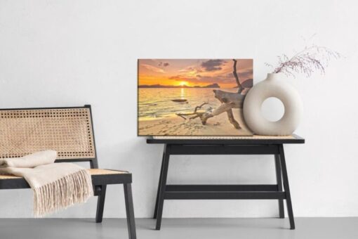 Leinwandbild Sonnenuntergang Am Strand