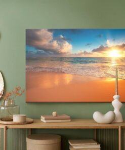 Leinwandbild Sonnenuntergang Am Strand