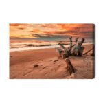 Leinwandbild Sonnenuntergang Am Strand