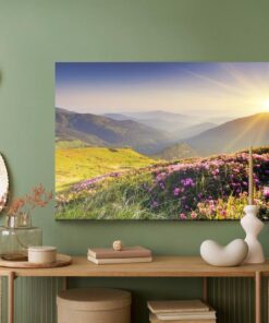 Leinwandbild Sonnenuntergang In Den Bergen