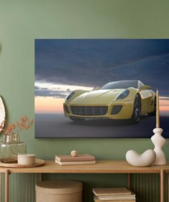 Leinwandbild Sportwagen Und Wolken