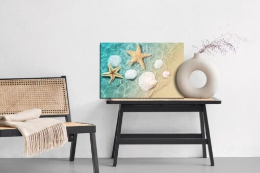 Leinwandbild Sterne Und Muscheln Im Meer