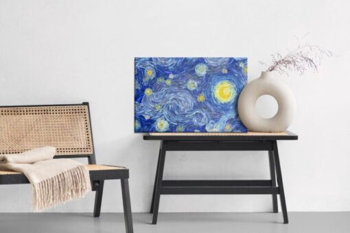 Leinwandbild Sternenhimmel Im Stil Von Van Gogh