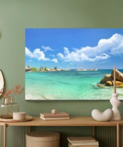 Leinwandbild Strand Auf Den Seychellen