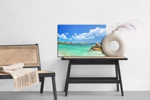 Leinwandbild Strand Auf Den Seychellen