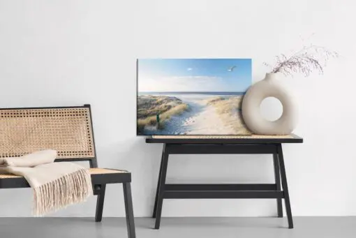 Leinwandbild Strand Dünen Und Das Meer
