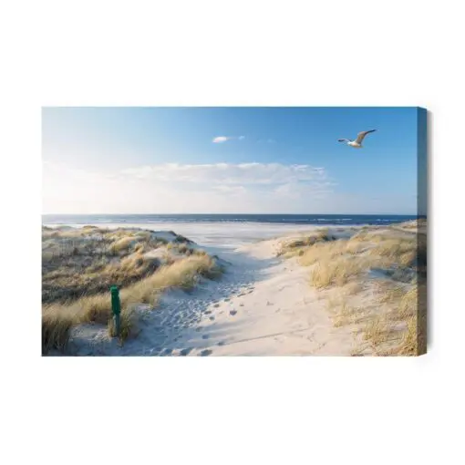 Leinwandbild Strand Dünen Und Das Meer