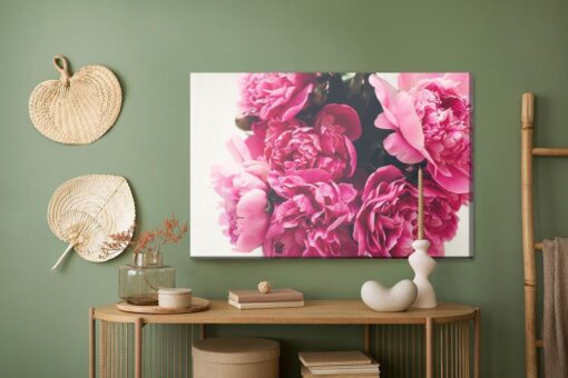 Leinwandbild Strauß Aus Pfingsrosen