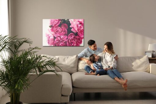 Leinwandbild Strauß Aus Pfingsrosen
