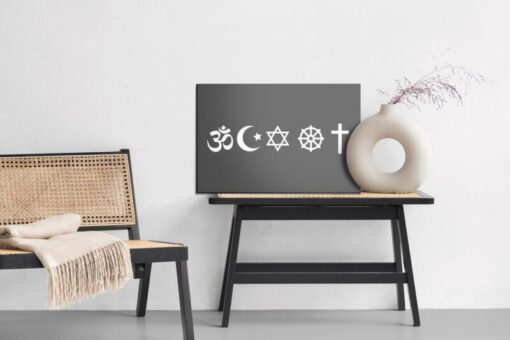 Leinwandbild Symbole Für Religiöse Symbole Festgelegt