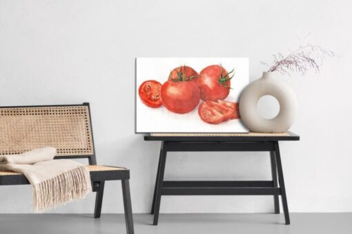 Leinwandbild Tomaten Mit Aquarellfarben Gemalt