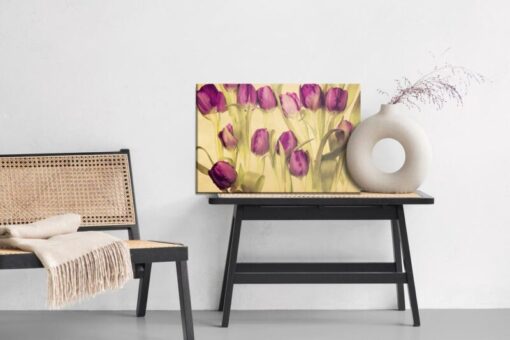 Leinwandbild Tulpen Im Retro-Stil