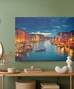 Leinwandbild Venedig Bei Nacht