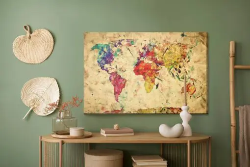 Leinwandbild Vintage Weltkarte