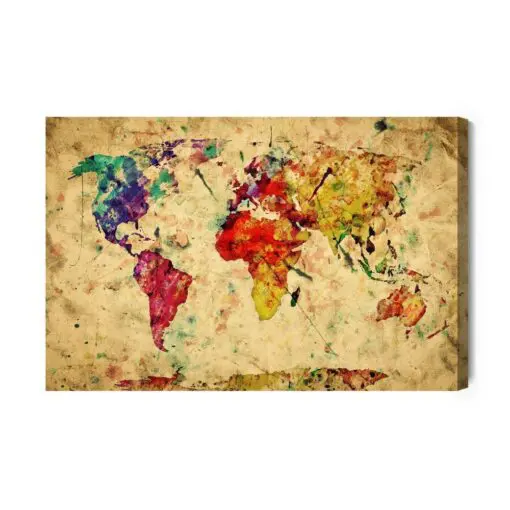 Leinwandbild Vintage Weltkarte