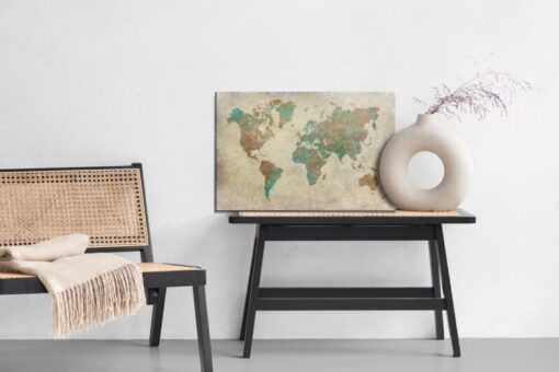 Leinwandbild Vintage Weltkarte