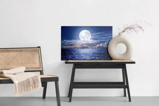 Leinwandbild Vollmond An Der Ostsee